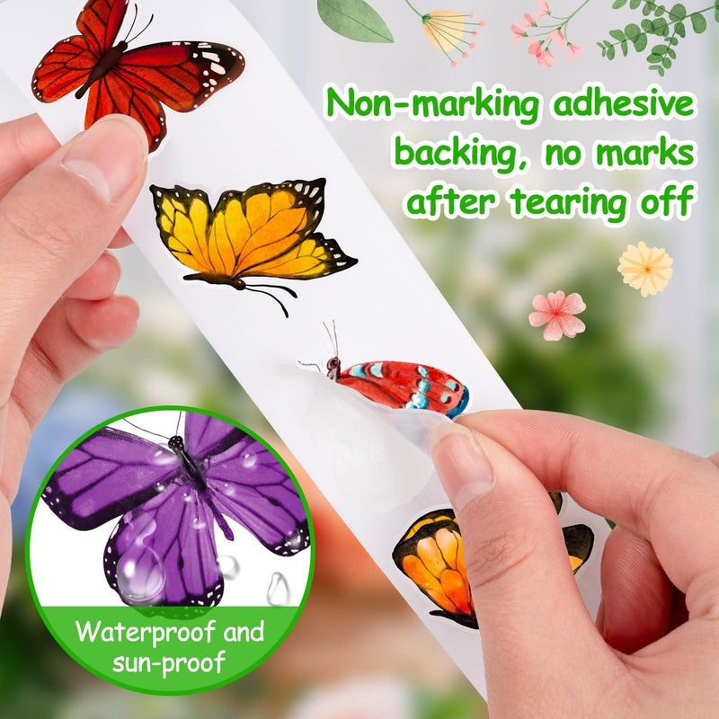 TORINALITAL 1600 PCS Butterfly Roll Stickers  16 Styles Butterfly Stickers for Kids  Waterproof and Sun-Proof 3D Roll Stickers for Parties  Walls  Scrapbooks  Envelopes  Birthday and Greeting Cards - Image 3